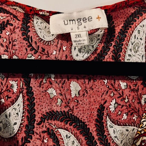 Paisley Red Dress Umgee+ - Picture 4 of 6